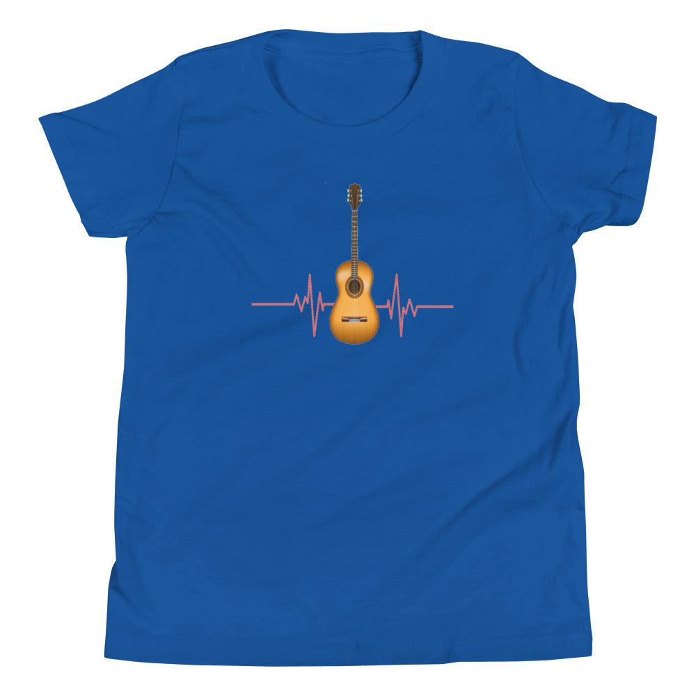 Guitar Heartbeat Youth Kids T-Shirt - Music Gifts Depot