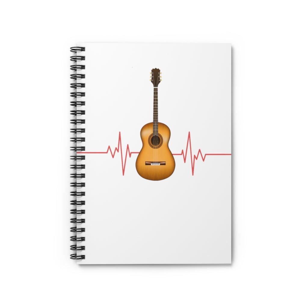 Heartbeat Guitar Spiral Notebook - Music Gifts Depot