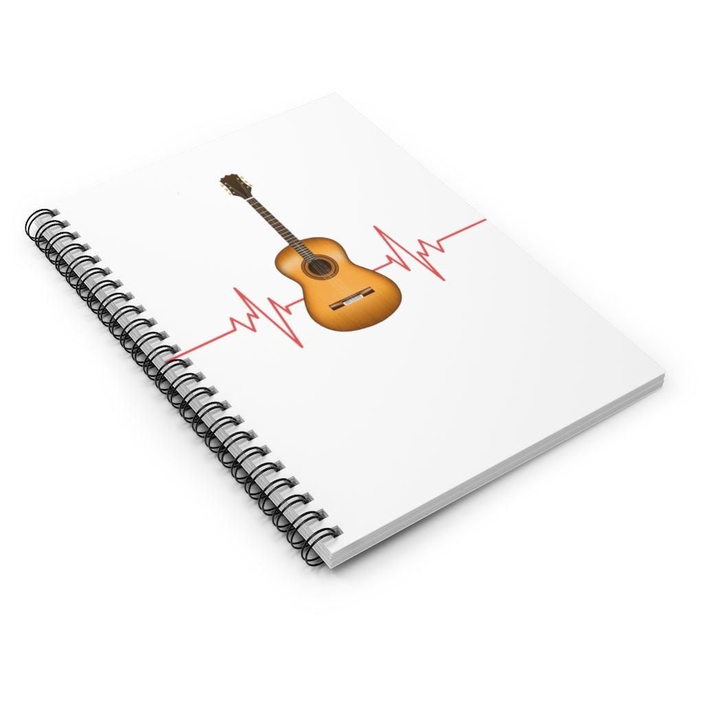 Heartbeat Guitar Spiral Notebook - Music Gifts Depot
