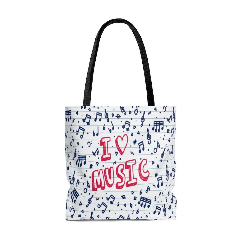 I Love Music Tote Bag - Music Gifts Depot