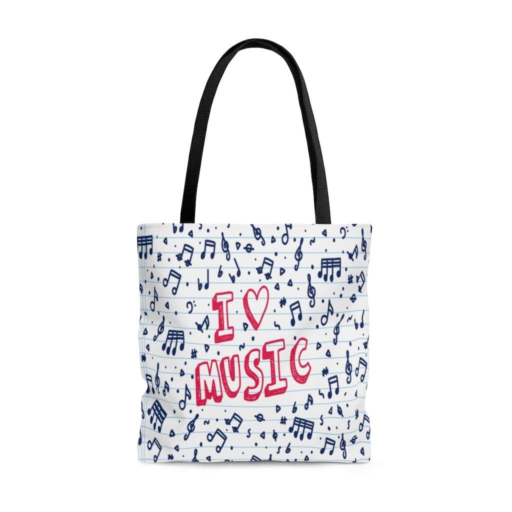 I Love Music Tote Bag - Music Gifts Depot