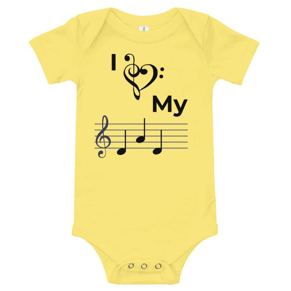 I Love My Dady Music Baby short sleeve one piece - Music Gifts Depot