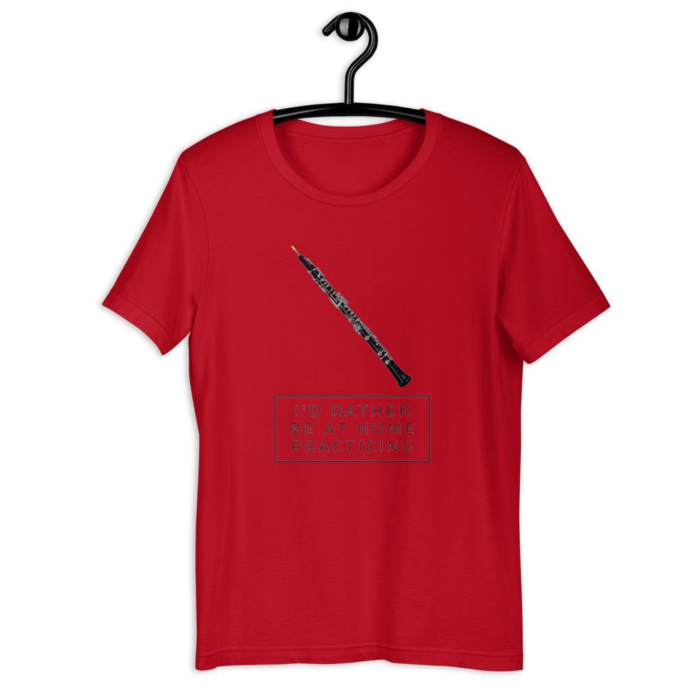 I'd Rather Be At Home Practicing Oboe T-Shirt - Music Gifts Depot