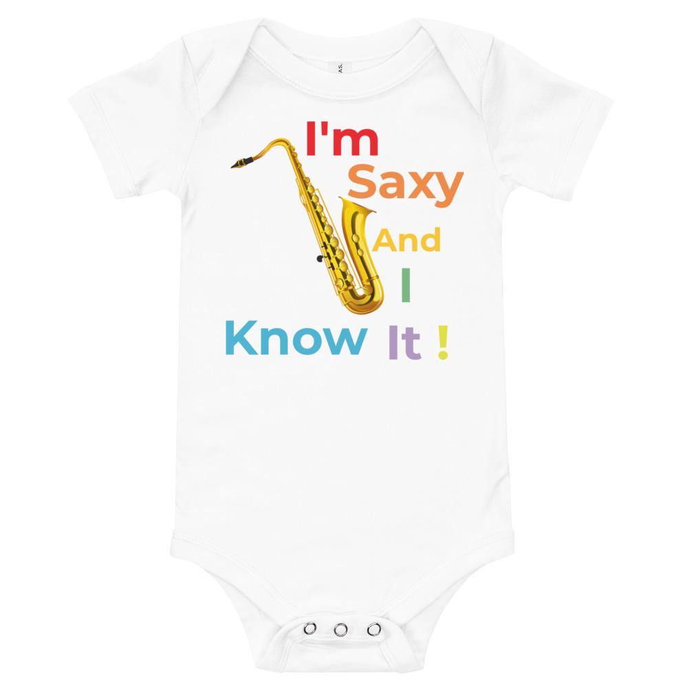 I'm Saxy And I Know It Music Baby short sleeve one piece - Music Gifts Depot