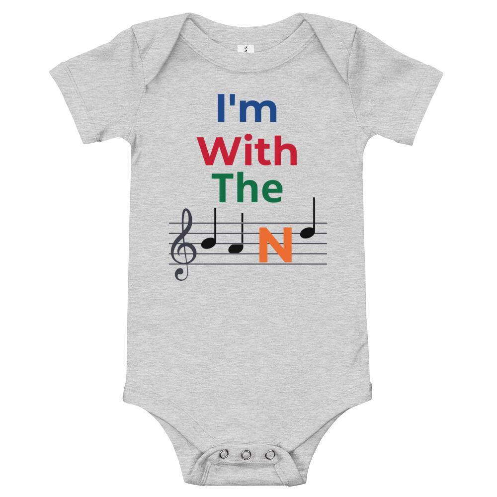 I'm With The Band Music Baby short sleeve one piece - Music Gifts Depot