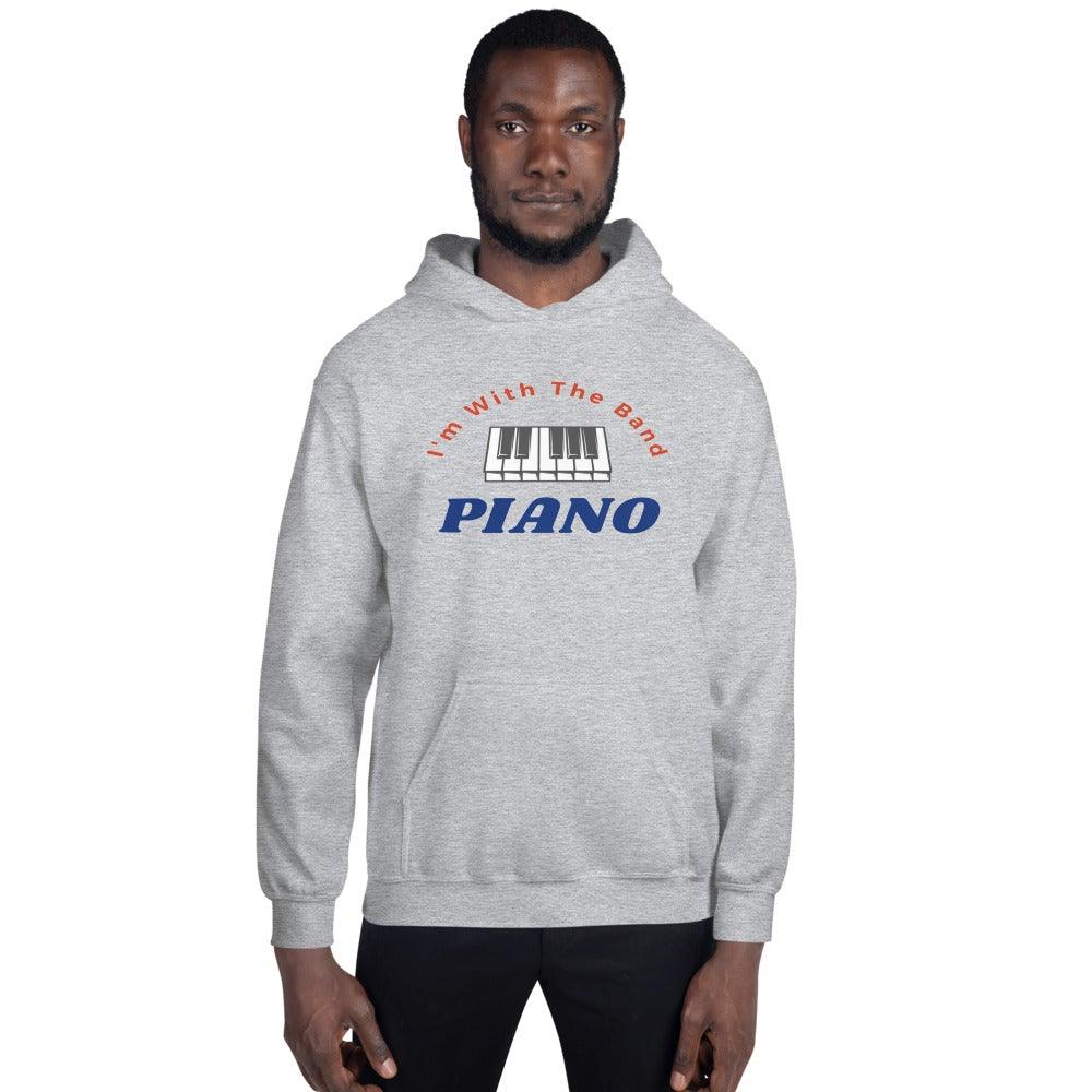I'm With The Band Piano Hoodie - Music Gifts Depot