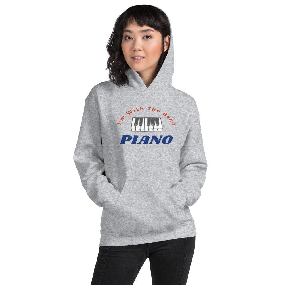 I'm With The Band Piano Hoodie - Music Gifts Depot