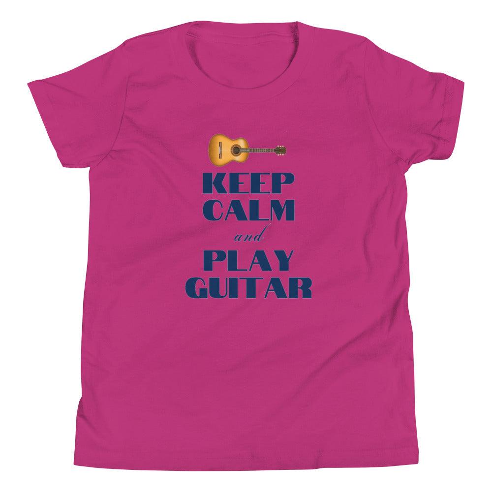 Keep Calm and Play Guitar Youth Kids T-Shirt - Music Gifts Depot