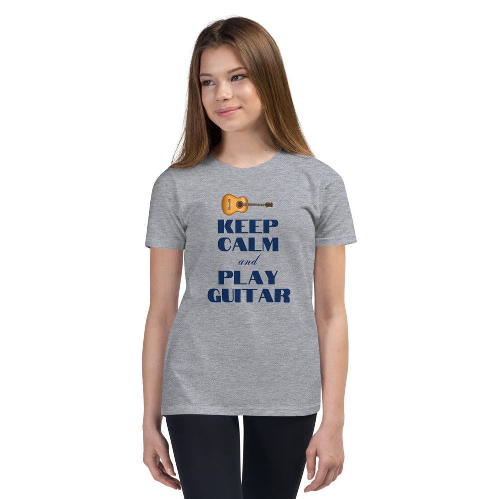 Keep Calm and Play Guitar Youth Kids T-Shirt - Music Gifts Depot