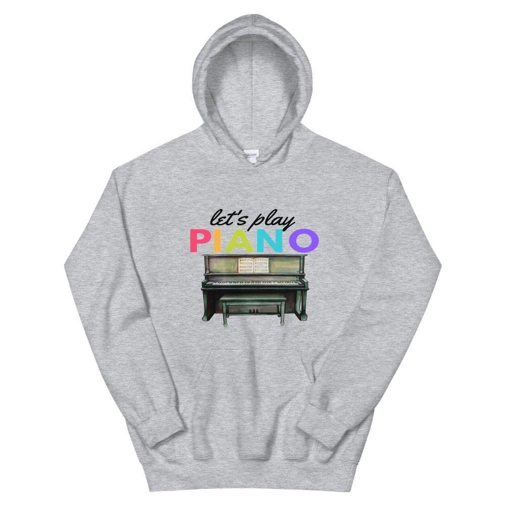 Let's Play Piano Hoodie - Music Gifts Depot