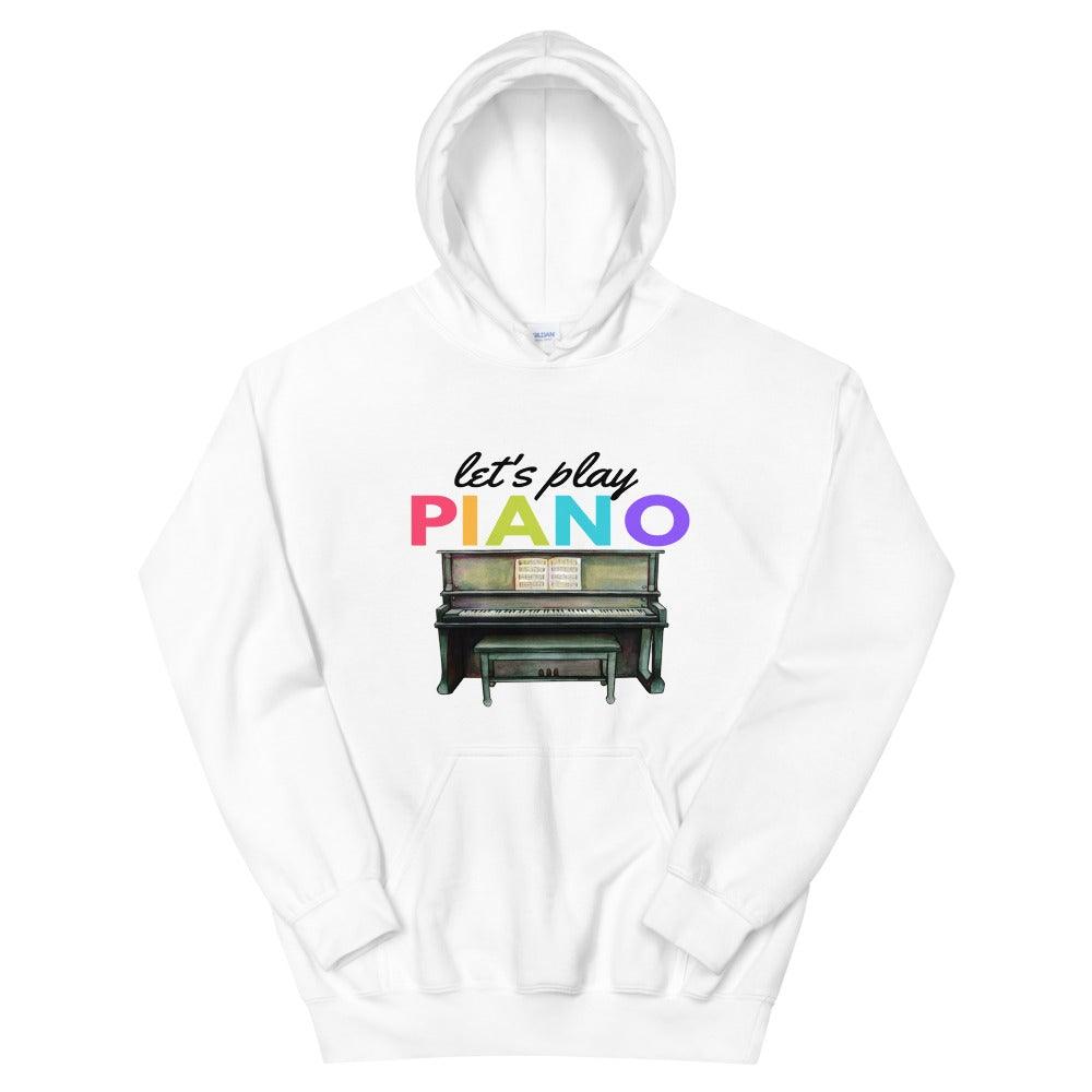 Let's Play Piano Hoodie - Music Gifts Depot