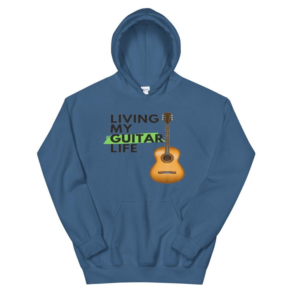 Living My Guitar Life Hoodie - Music Gifts Depot