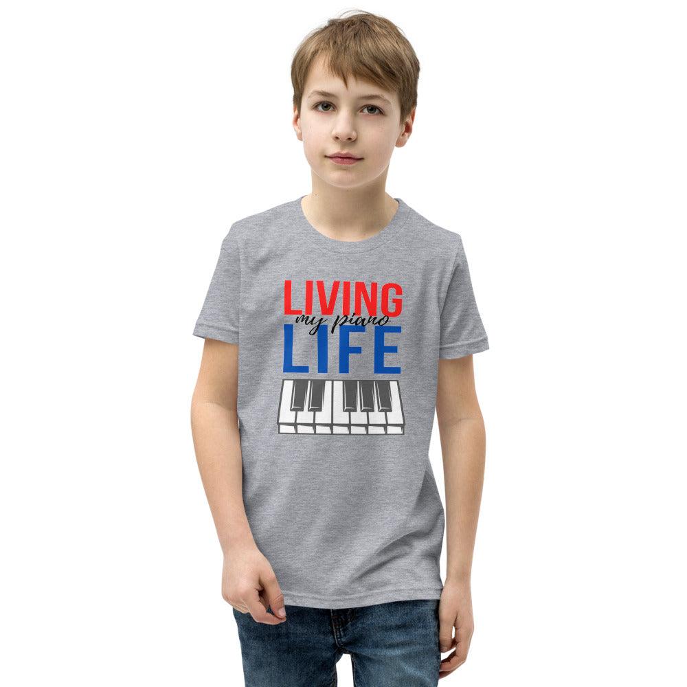 Living My Piano Life Youth Kids T-Shirt - Music Gifts Depot