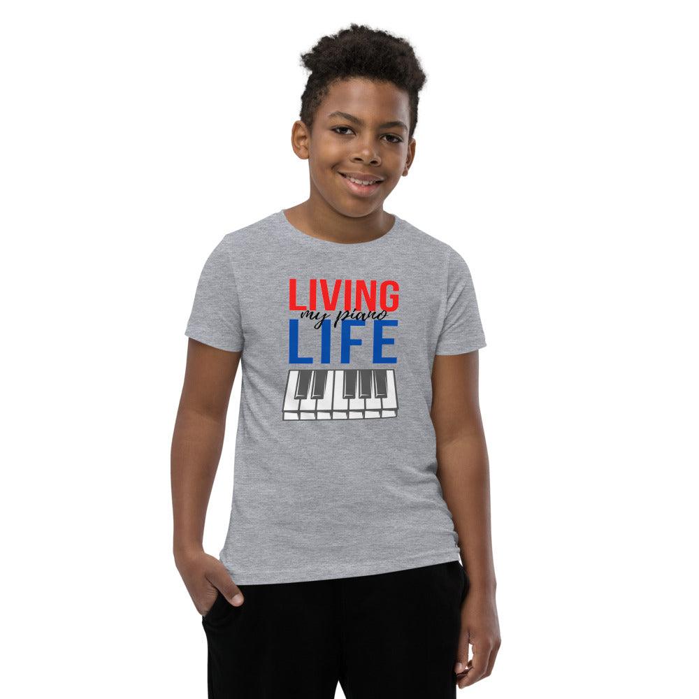 Living My Piano Life Youth Kids T-Shirt - Music Gifts Depot