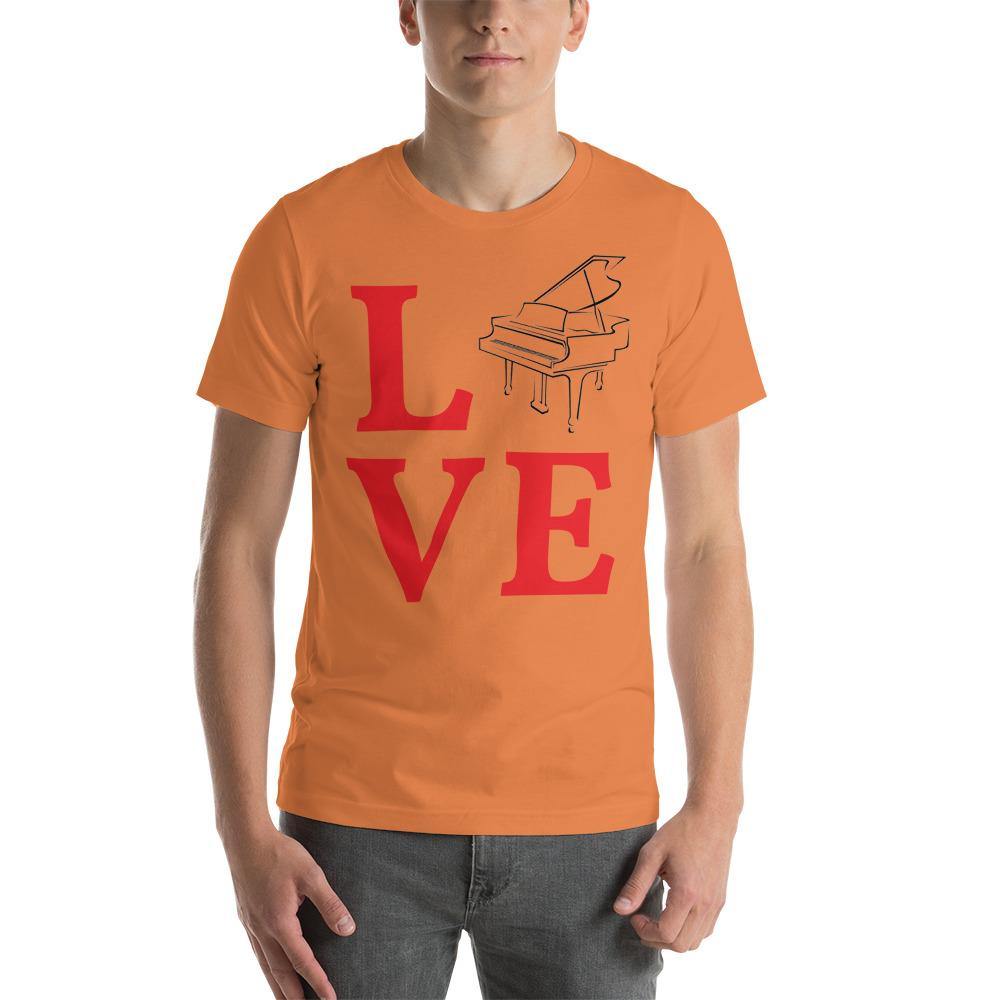 Love Piano T-Shirt - Music Gifts Depot