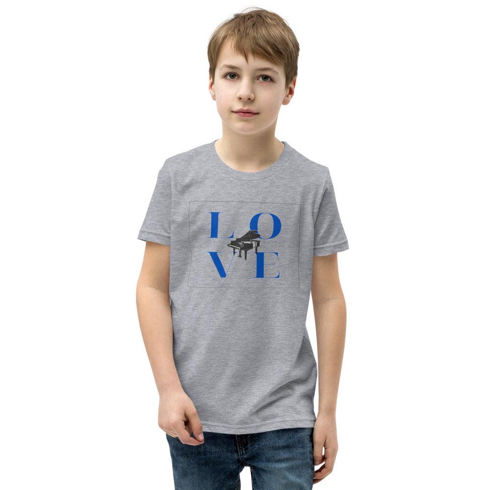 Love Piano Youth Kids T-Shirt - Music Gifts Depot