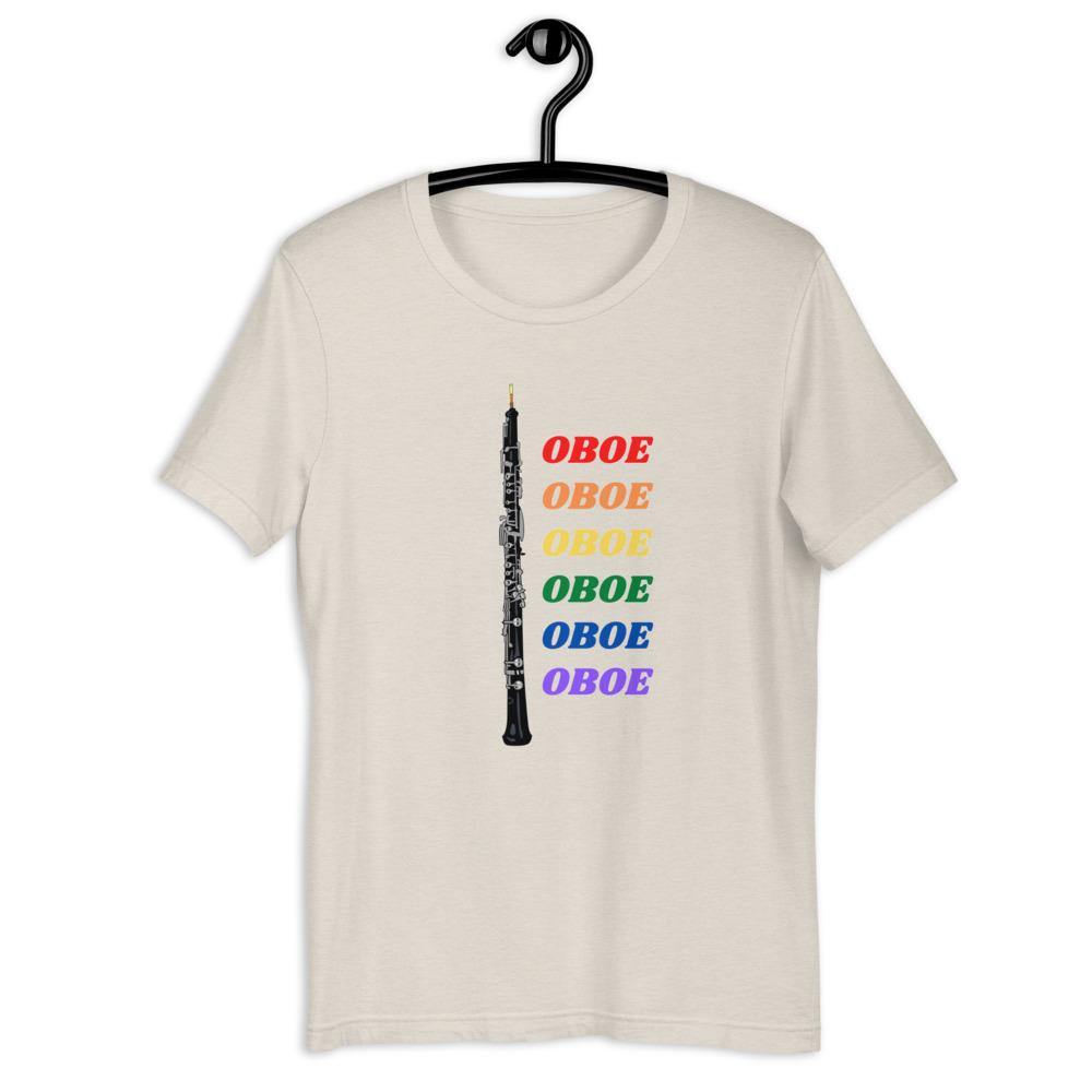 Multi Color Oboe T-Shirt - Music Gifts Depot