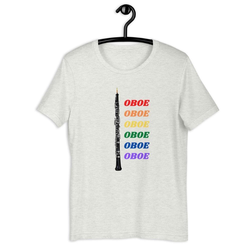 Multi Color Oboe T-Shirt - Music Gifts Depot