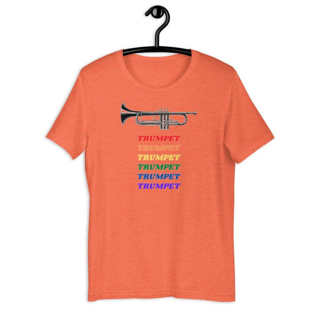 Multi Color Trumpet T-Shirt - Music Gifts Depot