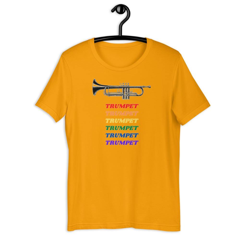 Multi Color Trumpet T-Shirt - Music Gifts Depot