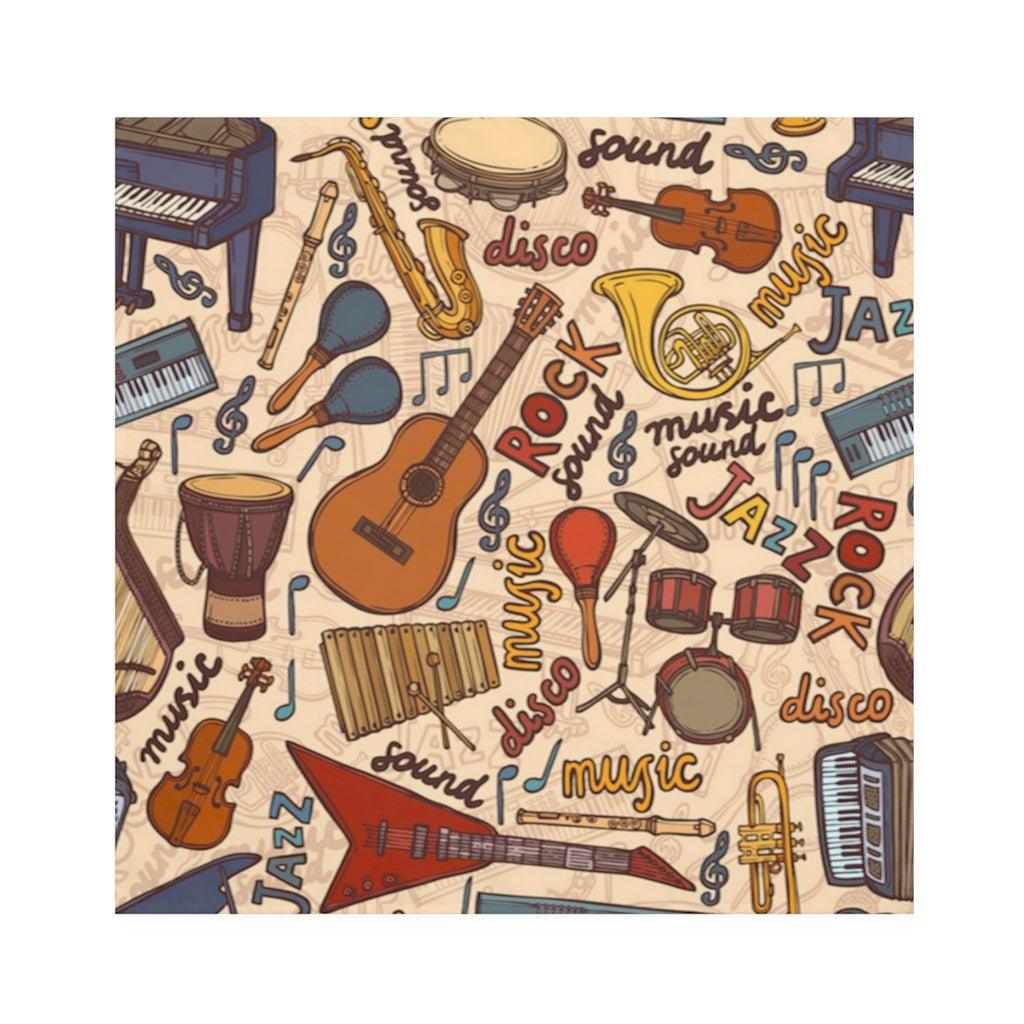 Music Instrument Cloth Napkins Set Of 4 - Music Gifts Depot