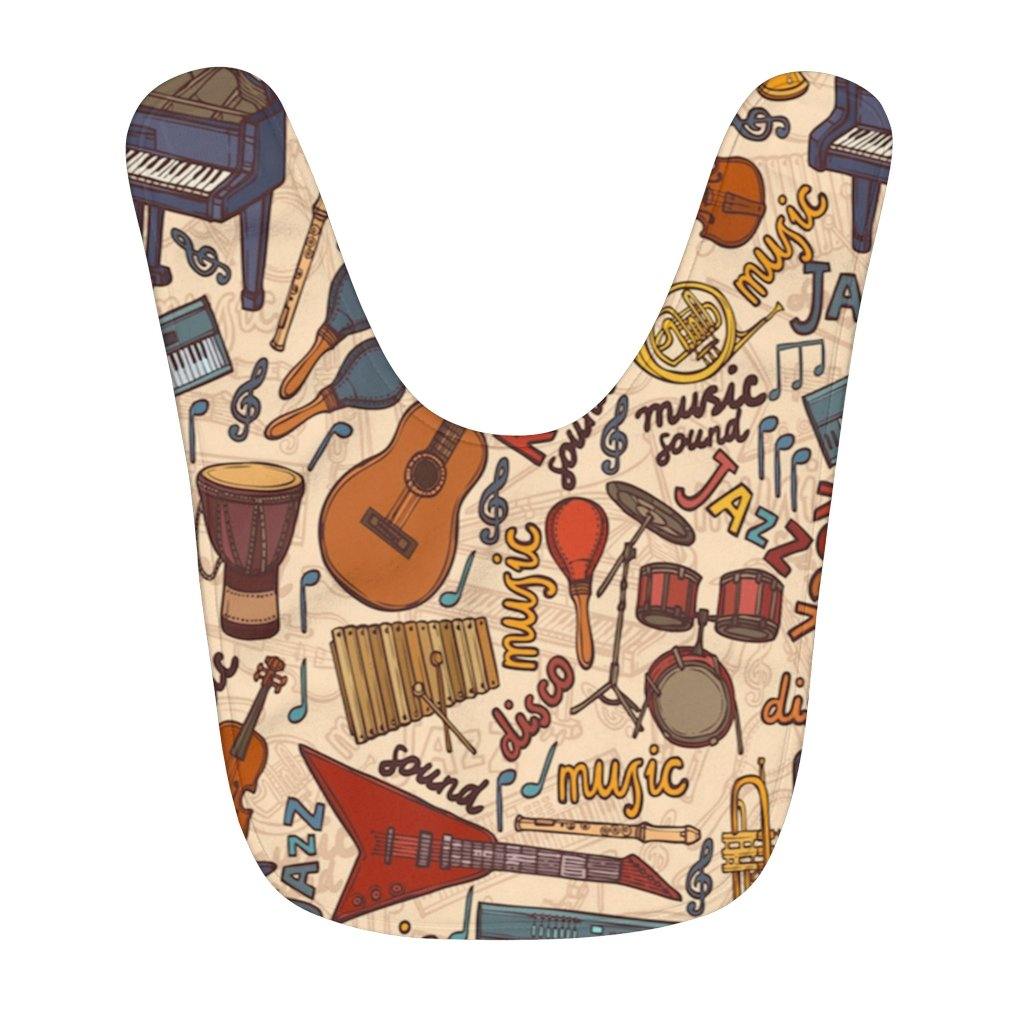 Music Instrument Fleece Baby Bib - Music Gifts Depot