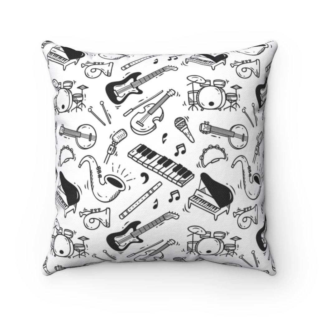 Music Instruments Square Pillow - Music Gifts Depot