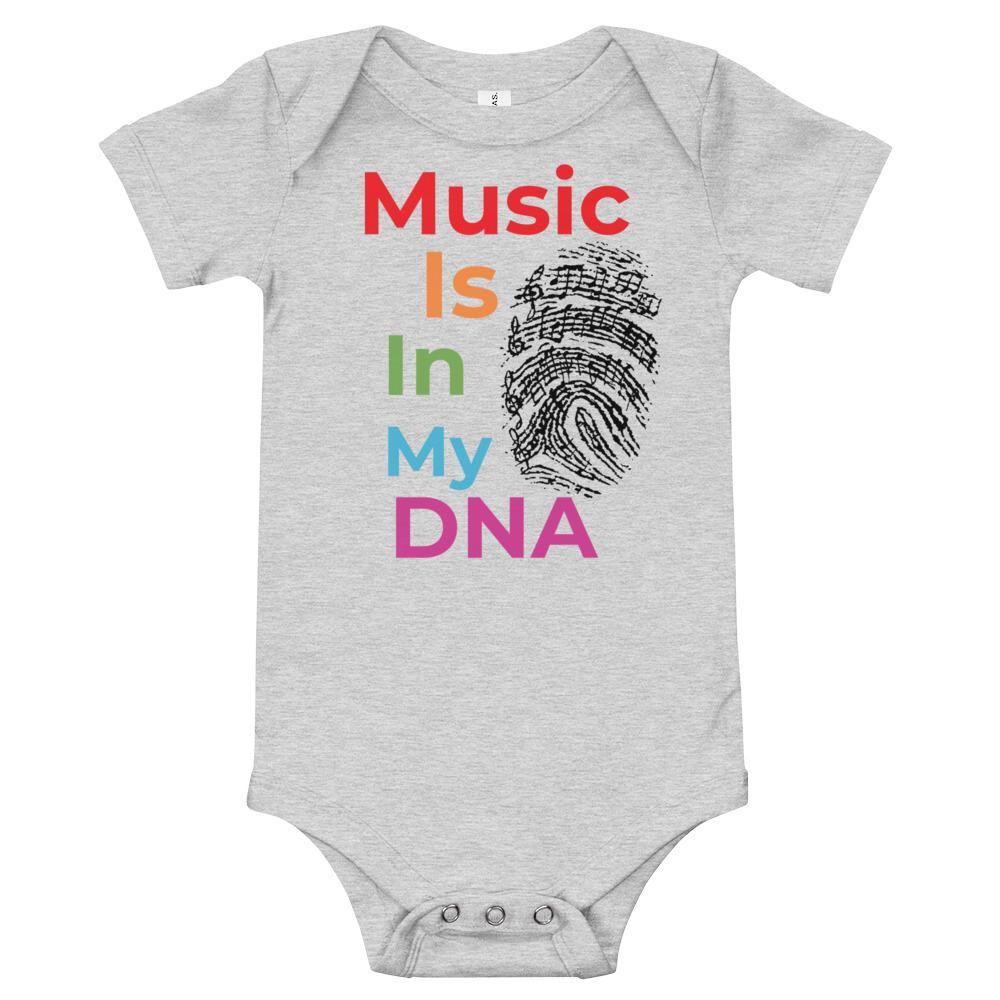 Music Is in My DNA Colorful Baby short sleeve one piece - Music Gifts Depot
