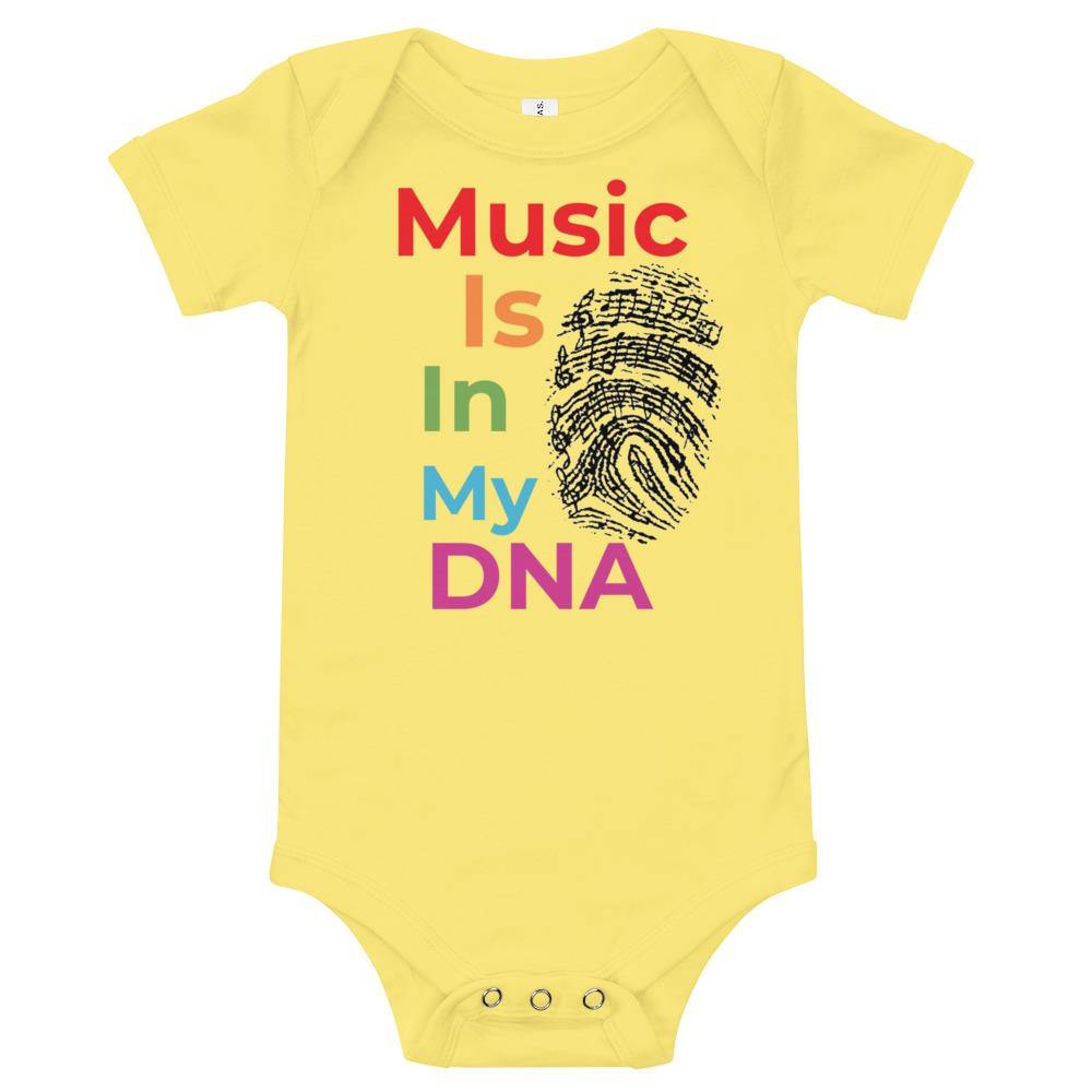 Music Is in My DNA Colorful Baby short sleeve one piece - Music Gifts Depot