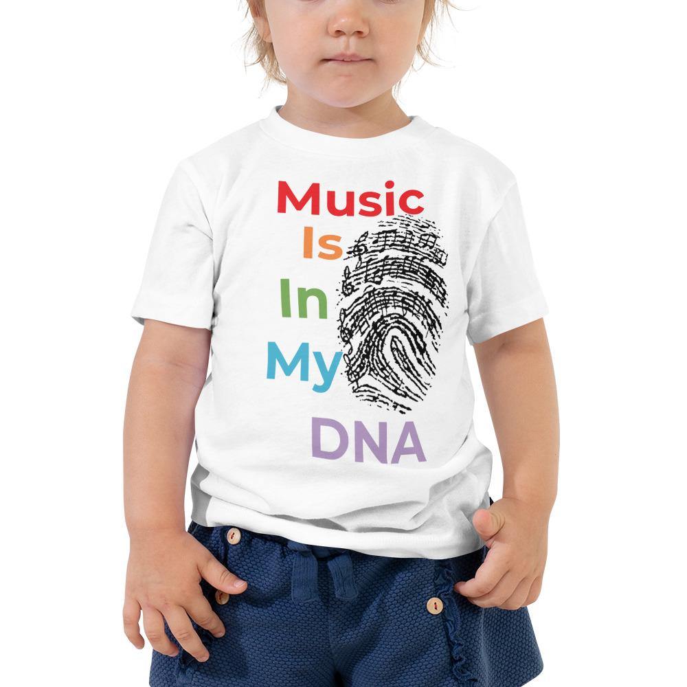 Music Is In My DNA Colorful Toddler T-Shirt - Music Gifts Depot