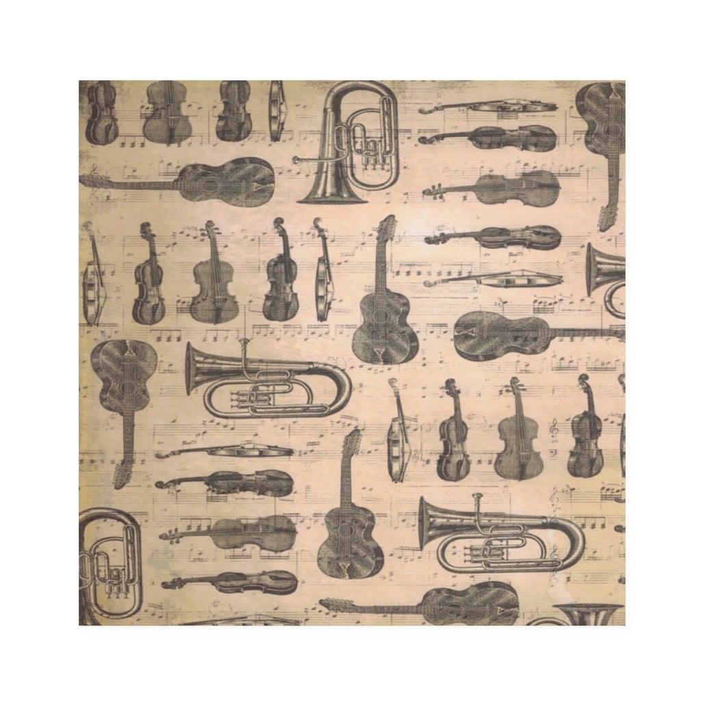 Music Note and Instrument Cloth Napkins Set Of 4 - Music Gifts Depot