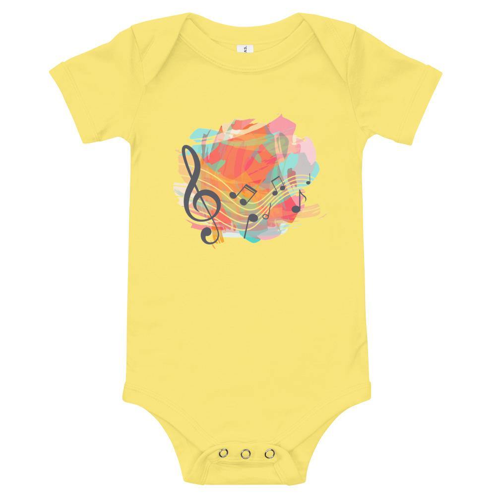 Music Note Baby short sleeve one piece - Music Gifts Depot
