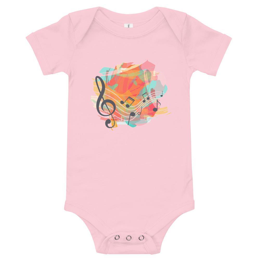 Music Note Baby short sleeve one piece - Music Gifts Depot