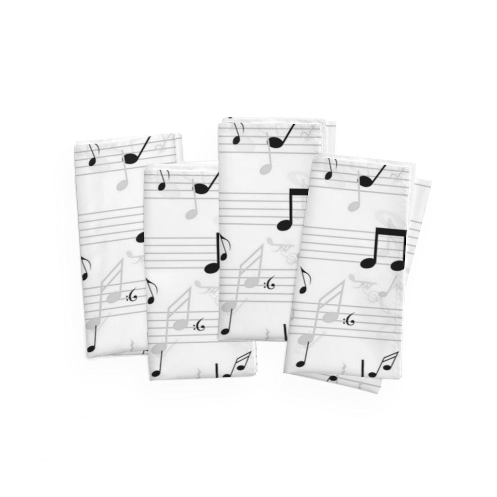 Music Note Cloth Napkins Set Of 4 - Music Gifts Depot