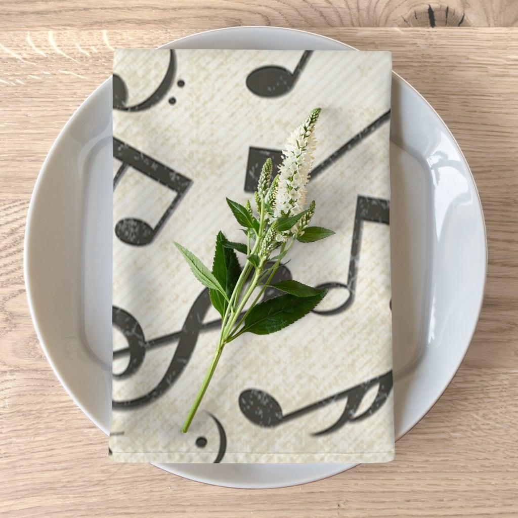 Music Note Cloth Napkins Set Of 4 - Music Gifts Depot