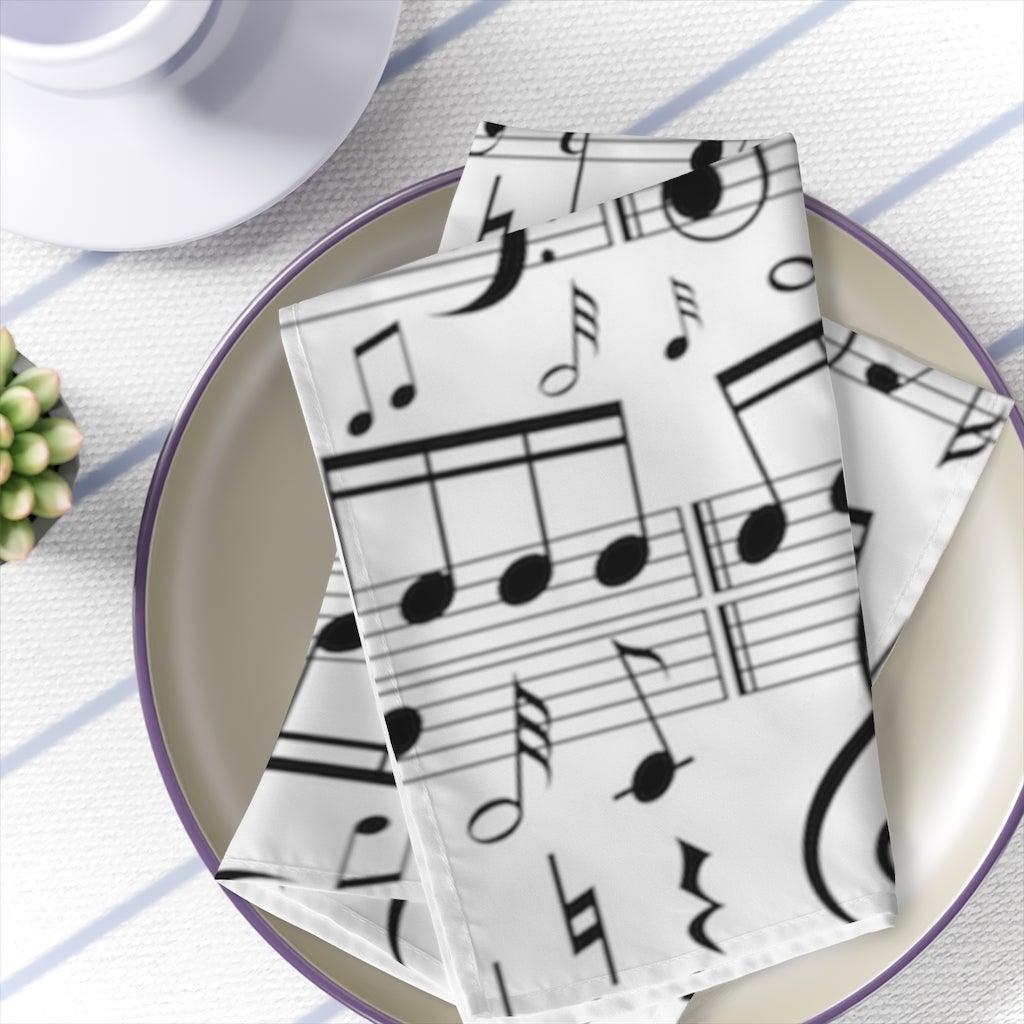 Music Note Cloth Napkins Set Of 4 - Music Gifts Depot