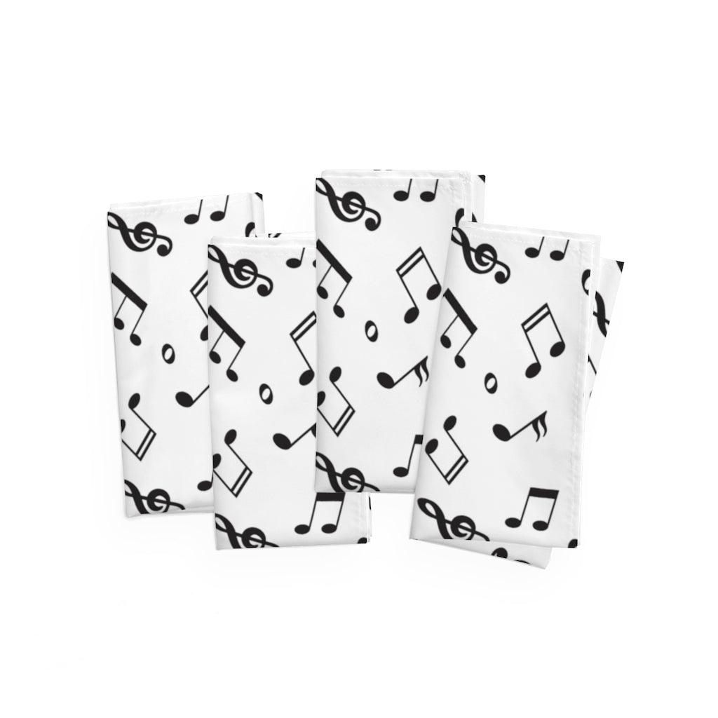 Music Note Cloth Napkins Set Of 4 - Music Gifts Depot