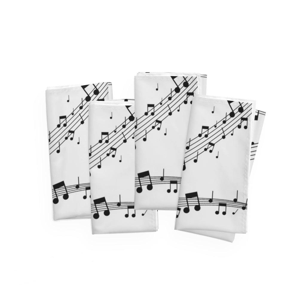 Music Note Cloth Napkins Set Of 4 - Music Gifts Depot