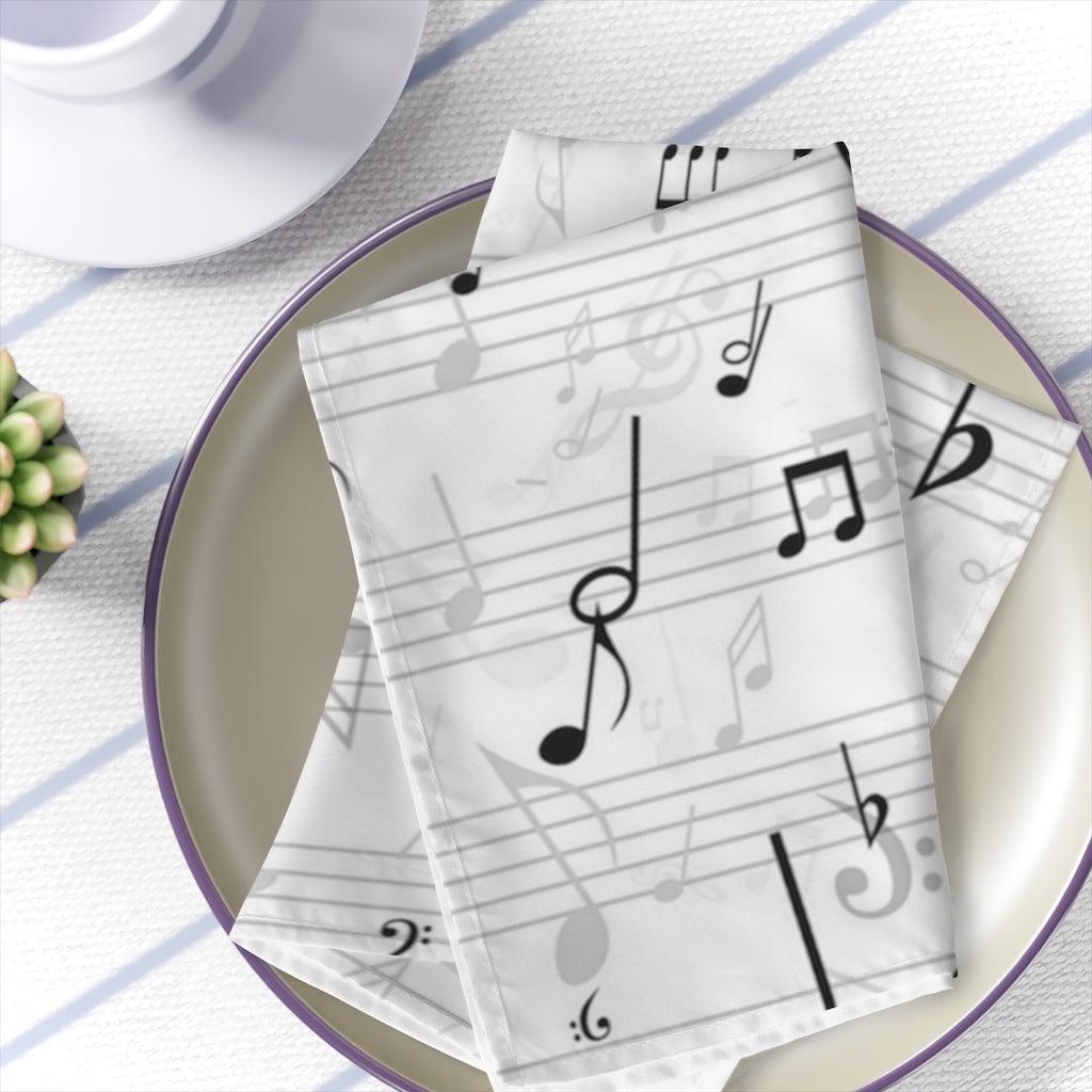 Music Note Cloth Napkins Set Of 4 - Music Gifts Depot