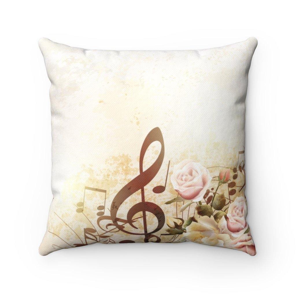 Music Note Flower Square Pillow - Music Gifts Depot