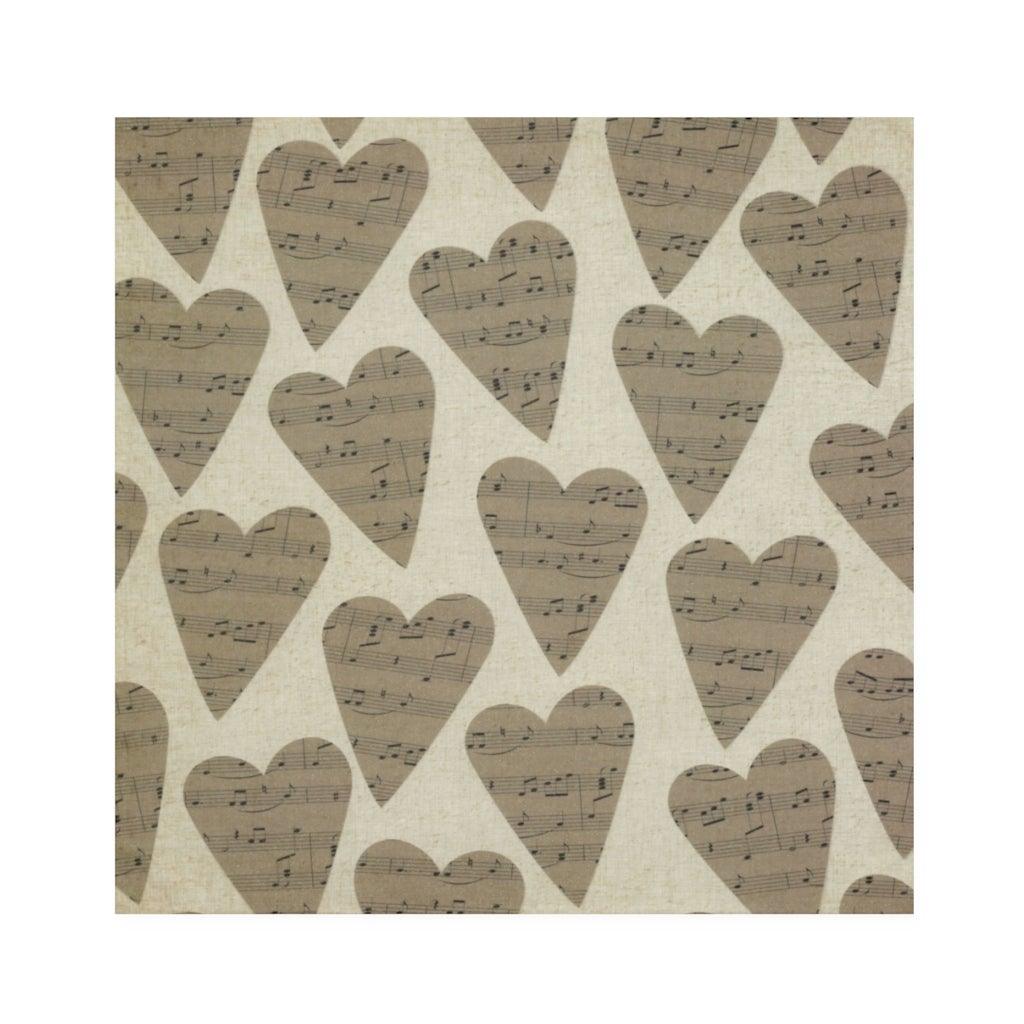 Music Note Heart Cloth Napkins Set Of 4 - Music Gifts Depot