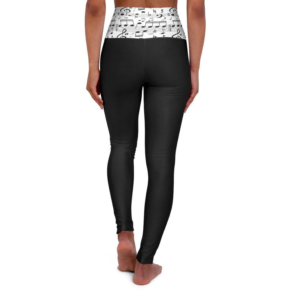 Music Note High Waisted Yoga Leggings - Music Gifts Depot