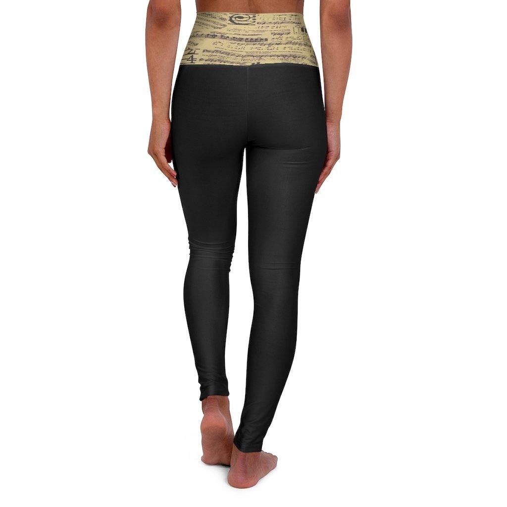 Music Note High Waisted Yoga Leggings - Music Gifts Depot