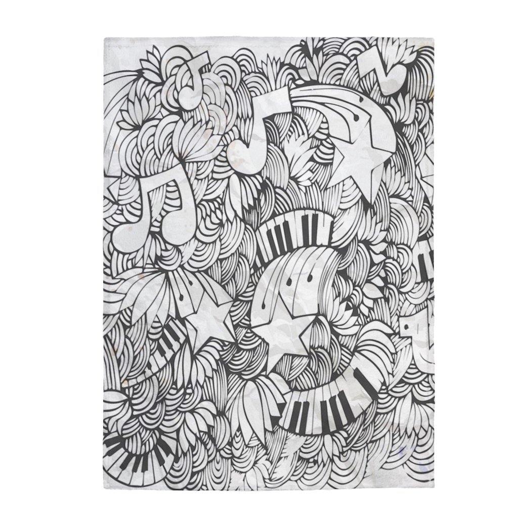 Music Note Piano Velveteen Plush Blanket - Music Gifts Depot