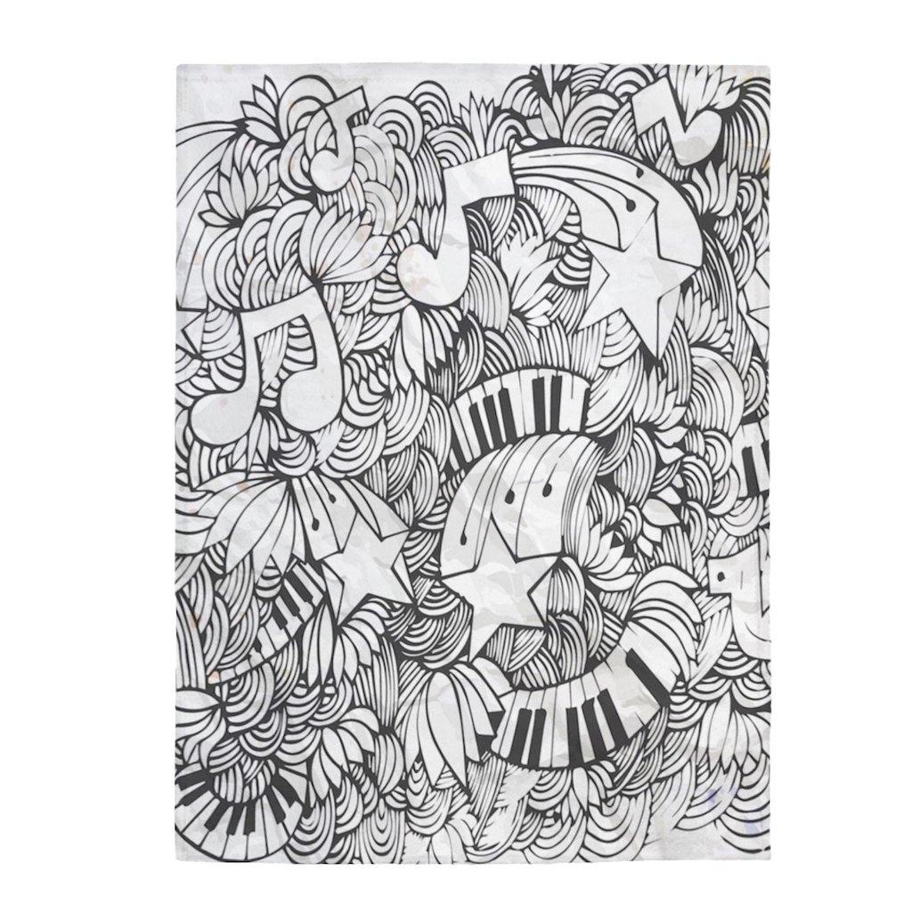 Music Note Piano Velveteen Plush Blanket - Music Gifts Depot