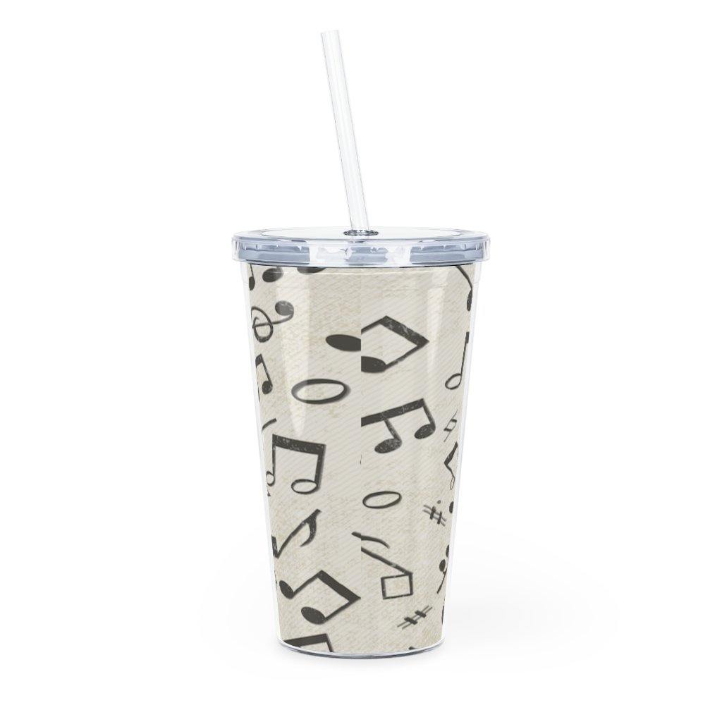 Music Note Plastic Tumbler with Straw - Music Gifts Depot