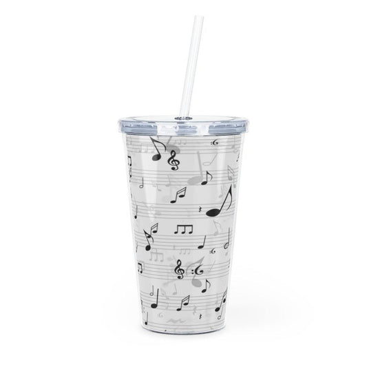 Music Note Plastic Tumbler with Straw - Music Gifts Depot