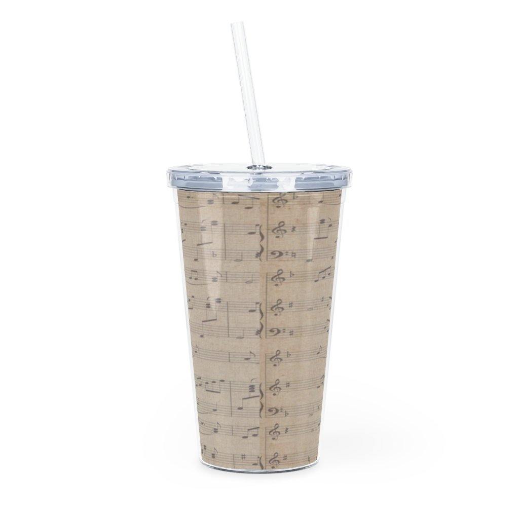 Music Note Plastic Tumbler with Straw - Music Gifts Depot