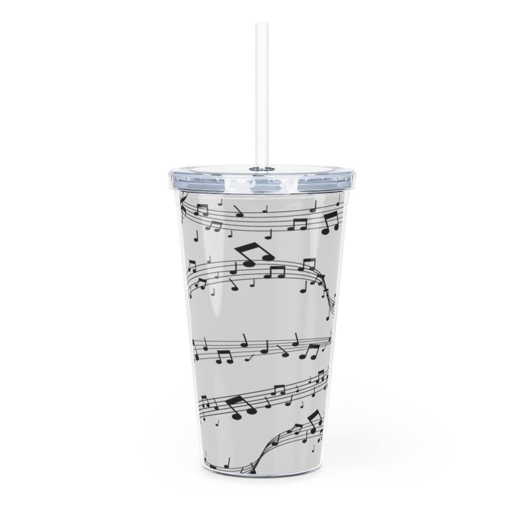 Music Note Plastic Tumbler with Straw - Music Gifts Depot