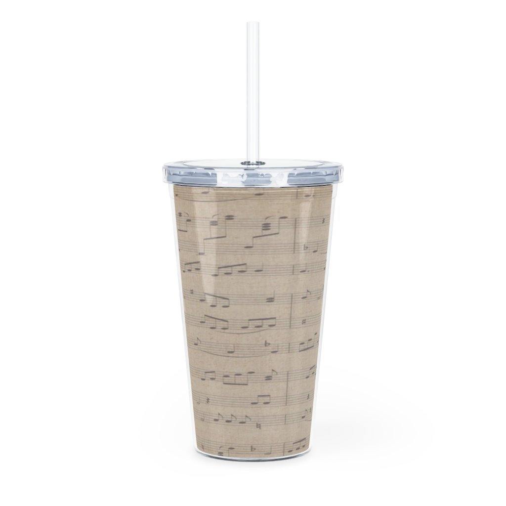 Music Note Plastic Tumbler with Straw - Music Gifts Depot